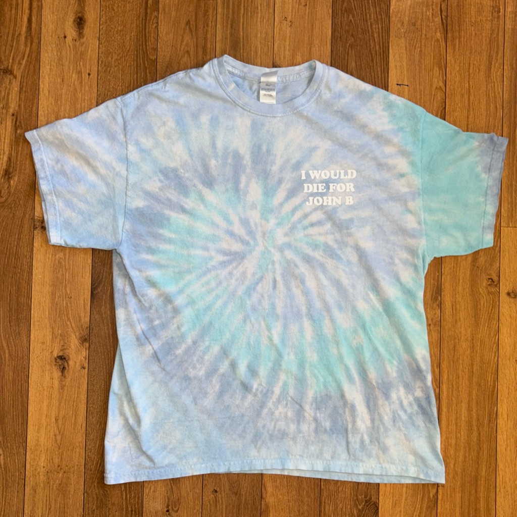 Blue Tie-Dye Obx ‘I Would Die For John B’ Barstool Sports T-Shirt - Xl